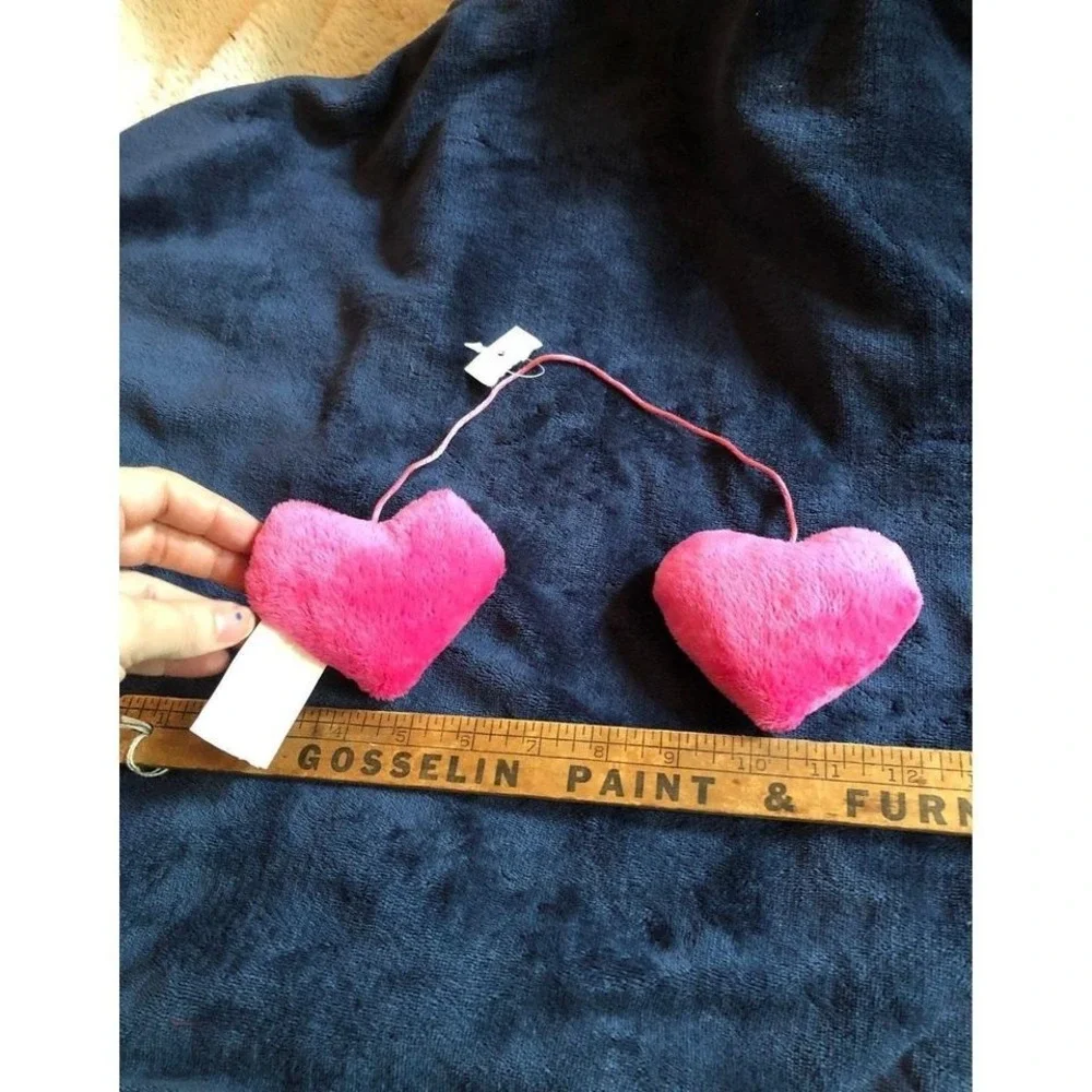 Pink Plush I Heart Ben Double‎ Hanging Hearts Decorative Soft Toy Gift